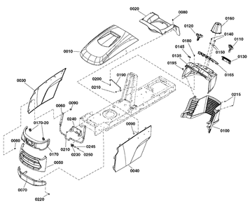 Hood, Grille And Dash Group Diagram and Parts List for 2691668-02  Simplicity Lawn Tractor