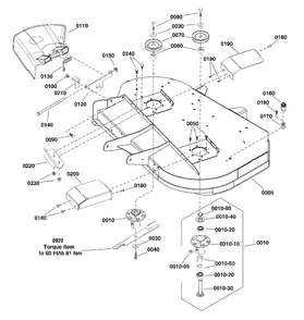 42-Inch Mower Deck - Housing, Arbor And Blade Group (2992339) Diagram and Parts List for 2691455-01  Simplicity Lawn Tractor