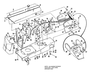 Frame, Hood And Dash Group Diagram and Parts List for 707 990373 Simplicity Lawn Tractor