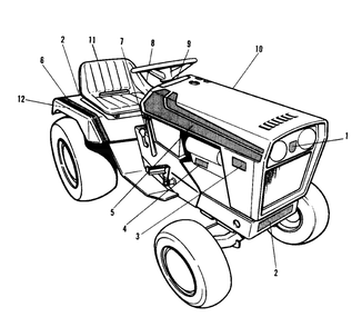 Decal Group Diagram and Parts List for 7112 1691014 Simplicity Lawn Tractor