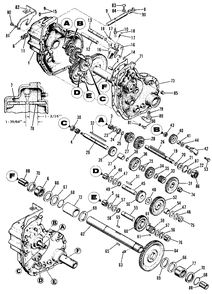 Transmission Group Diagram and Parts List for 3410 990755 Simplicity Lawn Tractor