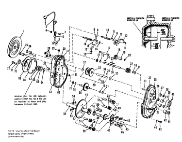 Transmission Group Diagram and Parts List for 535 990647 Simplicity Lawn Tractor