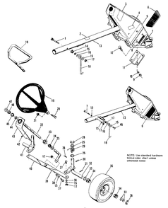 Front Frame And Steering Group Diagram and Parts List for 325 990900 Simplicity Lawn Tractor