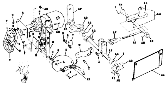Hydraulic Lift Group Diagram and Parts List for 3012 990434 Simplicity Lawn Tractor
