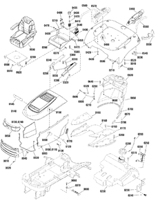 Body Group Diagram and Parts List for 2691524-00  Simplicity Lawn Tractor