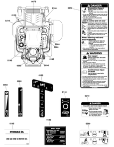 Decals Group - Safety And Operation Diagram and Parts List for 2691815-01  Simplicity Lawn Tractor