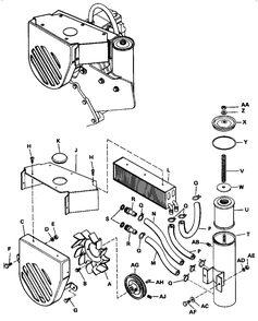 Hydrostatic Cooling Group Diagram and Parts List for 3112H 990499 Simplicity Lawn Tractor