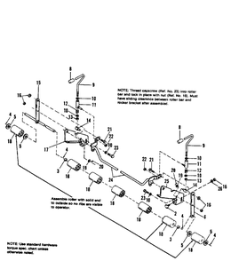 42-Inch Mower Deck-Height Adjusting And Roller Group Diagram and Parts List for 7116H 1690662 Simplicity Lawn Tractor