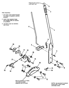 Lift Lever And Cable Group Diagram and Parts List for 7116H 1690489 Simplicity Lawn Tractor