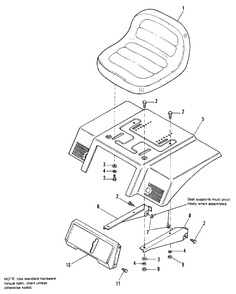 Seat And Deck Group - 1690759 And 1690846 Diagram and Parts List for 4211 1690762 Simplicity Lawn Tractor
