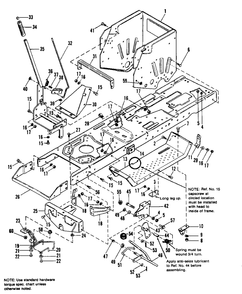 Frame Group Diagram and Parts List for 6211 1691034 Simplicity Lawn Tractor
