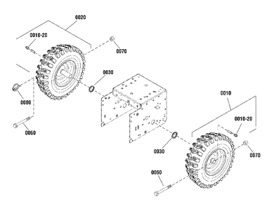Wheels And Tires Group Diagram and Parts List for M1227E 1696235-00 Simplicity Snow Blower