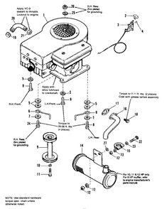 Engine Group Diagram and Parts List for 4212G 1691324 Simplicity Lawn Tractor