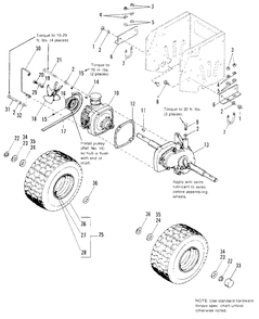 Transmission And Rear Tire Group Diagram and Parts List for 4211H 1690913 Simplicity Lawn Tractor