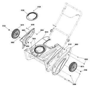 Wheel And Body Covering Group Diagram and Parts List for 1022EX 1696726-00 Simplicity Snow Blower