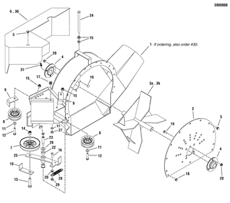 Blower Group, Fast-Vac Diagram and Parts List for 5600754  Simplicity Lawn Tractor Accessories