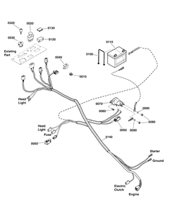 Electrical Group Diagram and Parts List for 2691658-00  Simplicity Lawn Tractor
