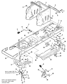 Frame Group - Later Models Diagram and Parts List for 4212H 1691340 Simplicity Lawn Tractor
