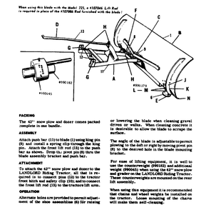 42-Inch Snow Plow And Dozer Diagram and Parts List for 3212V 990571 Simplicity Lawn Tractor