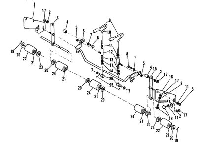 Roller Group Diagram and Parts List for 7010 1690018 Simplicity Lawn Tractor