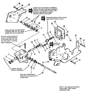 Bevel Gear And Side Plate Group Diagram and Parts List for 7116H 1690489 Simplicity Lawn Tractor