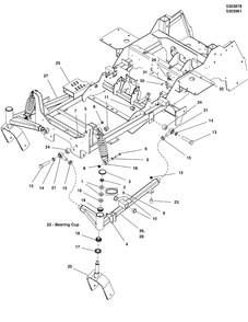 Main Frame And Front Suspension Group Diagram and Parts List for 5901799  Simplicity Lawn Tractor