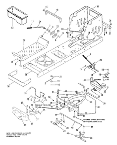 Main Frame And Front Axle Group (4108ms, 4108es And 4111) Diagram and Parts List for 4111 1690344 Simplicity Lawn Tractor