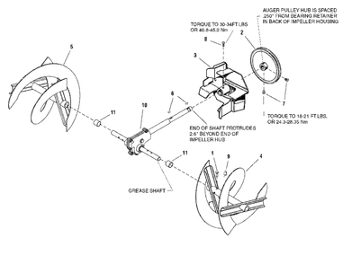 Auger Drive Group Diagram and Parts List for 924I 1695302 Simplicity Snow Blower