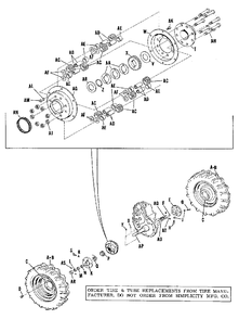 Wheels And Axle Group (3595i02) Diagram and Parts List for W 990214 Simplicity Lawn Tractor
