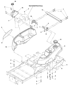 Fuel Tank Group Diagram and Parts List for 2650 5900705 Simplicity Lawn Tractor