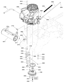 Engine And Pto Group Diagram and Parts List for 5901743  Simplicity Lawn Tractor