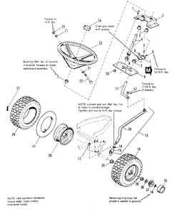Steering And Front Wheel Group Diagram and Parts List for 6517H 1691733 Simplicity Lawn Tractor