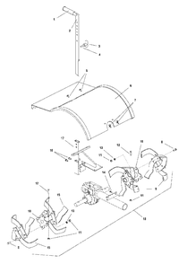Hood, Drag Stake And Bolo Tines Diagram and Parts List for 516RT 1692877 Simplicity Tiller