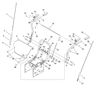 Handles And Controls Group Diagram and Parts List for 924I 1695302 Simplicity Snow Blower