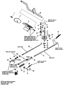 Brake And Clutch Group Diagram and Parts List for 5211 1691095 Simplicity Lawn Tractor