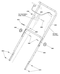 Handles And Controls Group Diagram and Parts List for SS7522E 1696231-00 Simplicity Snow Blower