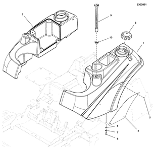 Fuel Tank And Mount Group Diagram and Parts List for 5901799  Simplicity Lawn Tractor