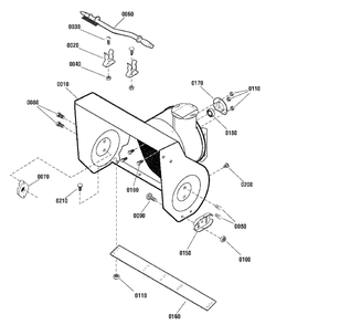 Auger Housing Group Diagram and Parts List for M1227E 1696235-00 Simplicity Snow Blower