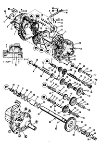 7010-7016 Transmission Diagram and Parts List for 7010 1690018 Simplicity Lawn Tractor