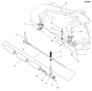 61-Inch Mower Deck Group - Rear Roller Diagram and Parts List for 5901748  Simplicity Lawn Tractor