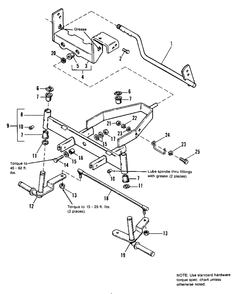 Front Axle Group Diagram and Parts List for 4211H 1690913 Simplicity Lawn Tractor