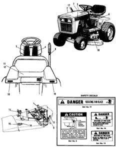 Decal Group 2 Diagram and Parts List for 6517H 1691733 Simplicity Lawn Tractor