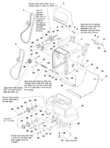 Engine And Frame Group - 8hp, Manual Start Diagram and Parts List for 860DLX 1693652 Simplicity Snow Blower
