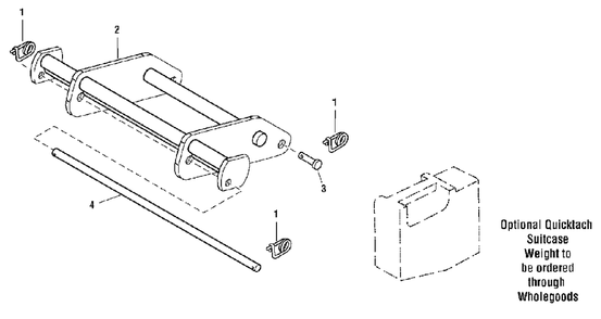 Carrier, Front Weight Diagram and Parts List for 1694409SM  Simplicity Lawn Tractor Accessories