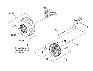 Wheel And Tire Group (W7502275 W7502277 W7501712 W7502278) Diagram and Parts List for 150Z 7800760 Simplicity Lawn Tractor