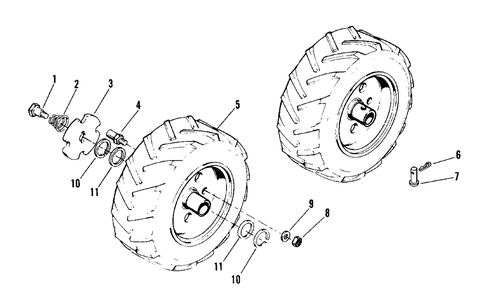Wheels And Tires Group (524 And 724) Diagram and Parts List for 724 1690587 Simplicity Snow Blower