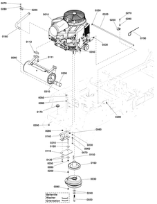 Engine And Pto Group - Briggs And Stratton 49t877 Diagram and Parts List for 5901779  Simplicity Lawn Tractor