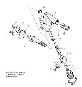 Steering Box Break Down Diagram and Parts List for 9020 1690283 Simplicity Lawn Tractor