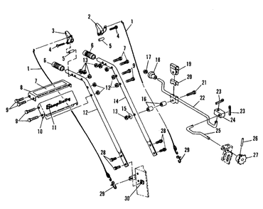 Handles And Controls Diagram and Parts List for 555M 1690900 Simplicity Snow Blower