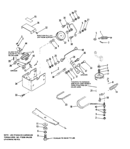 42-Inch Drive Group Diagram and Parts List for 6010 1690199 Simplicity Lawn Tractor